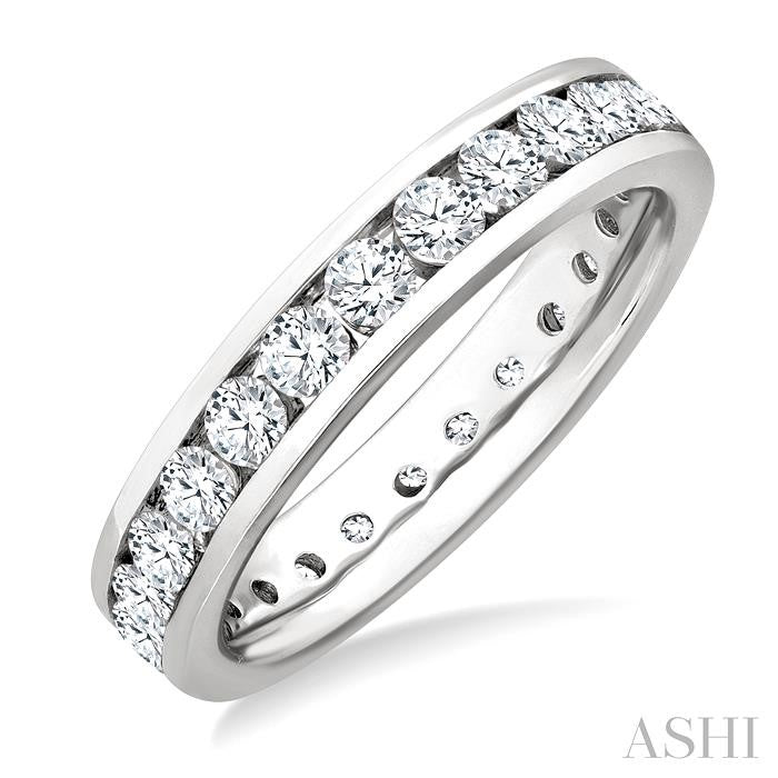 ASHI Channel Set Eternity Diamond Wedding Band 33380PPFGWG-1.50
