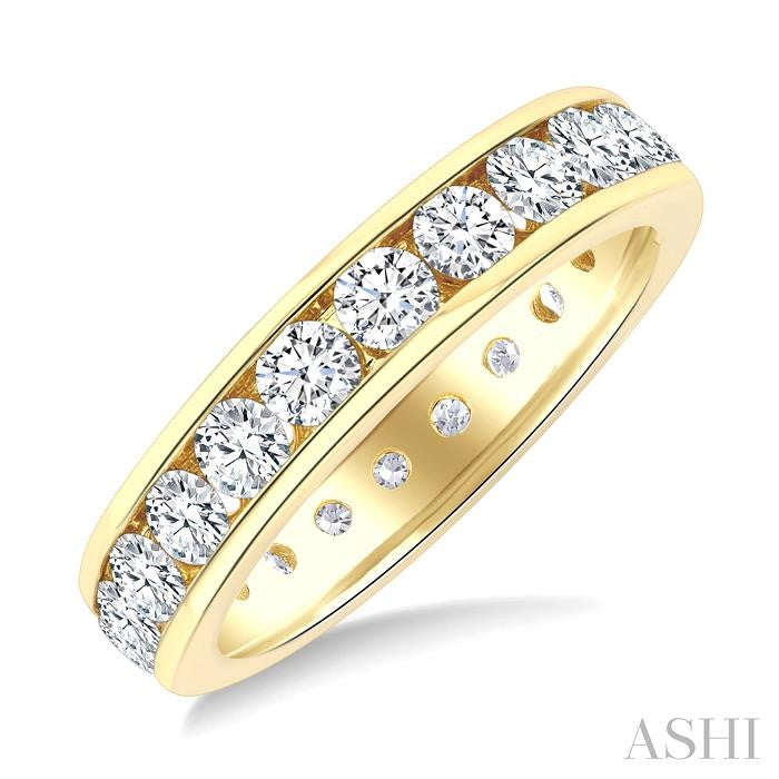 ASHI Channel Set Eternity Diamond Wedding Band 33380PPFGYG-2.00