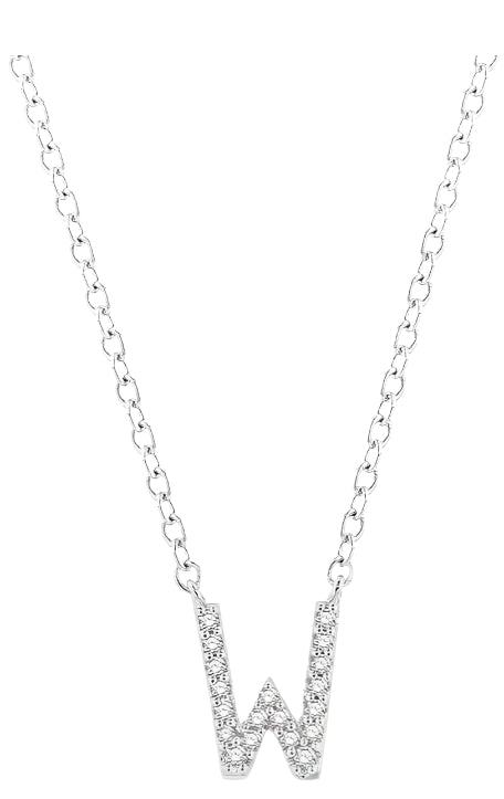 Parkplace Jewelers Block 'W' Initial Diamond Pendant 912F9PPTSPDWG-W