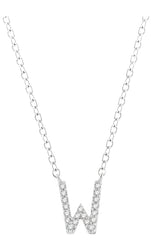 Parkplace Jewelers Block 'W' Initial Diamond Pendant 912F9PPTSPDWG-W