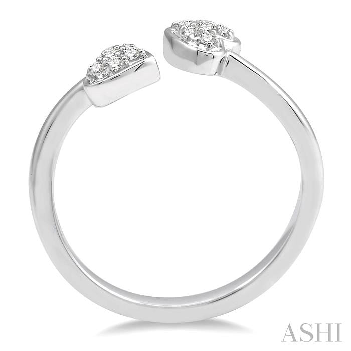 ASHI Twin Heart Shape Diamond Fashion Open Ring 34468PPTSWG
