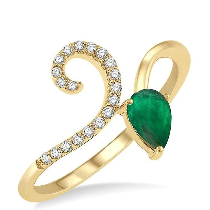 Parkplace Jewelers Pear Shape Gemstone & Diamond Ring 40858PPTSEMYG