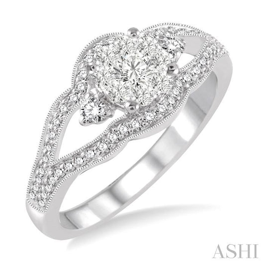 ASHI Round Shape Lovebright Diamond Ring 34663PPFVWG