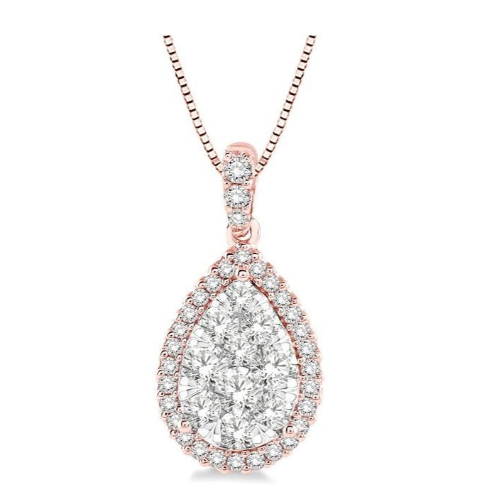 Parkplace Jewelers Pear Shape Halo Lovebright Essential Diamond Pendant 96095PPFVPDPW
