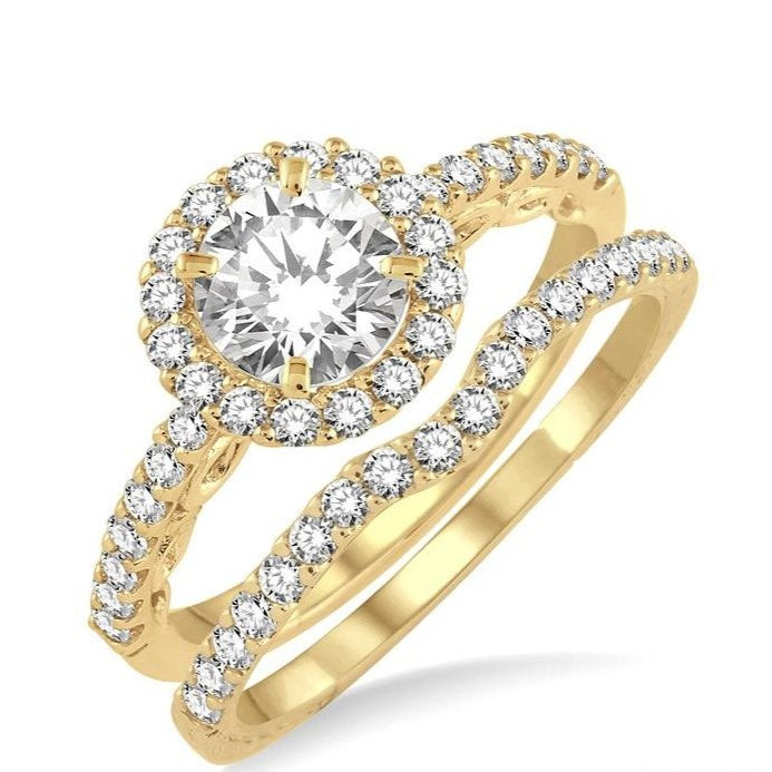 Parkplace Jewelers Round Shape Halo Diamond Wedding Set 14691PPFHYG-WS