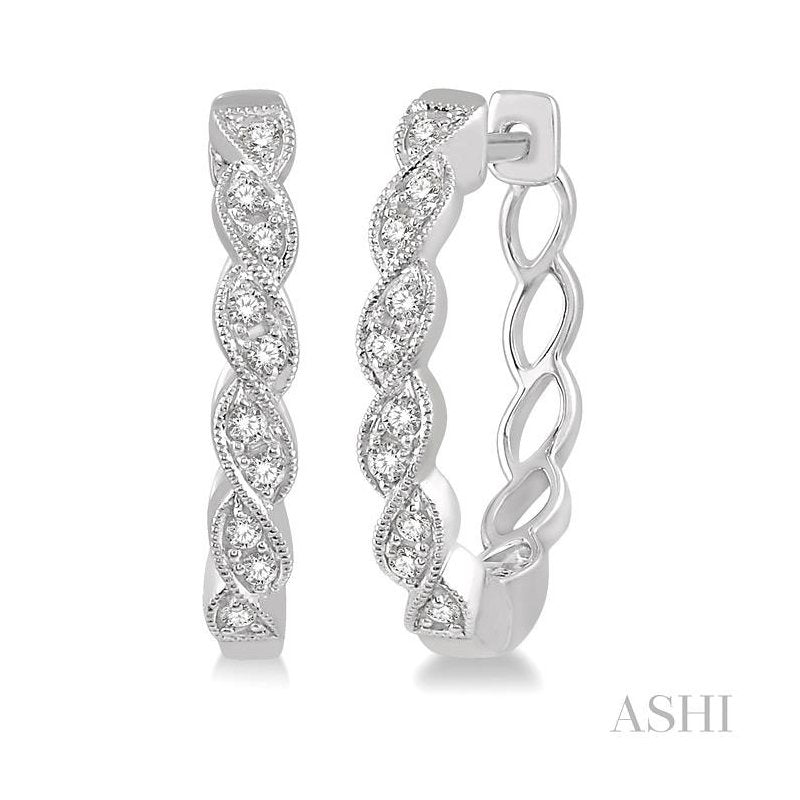 ASHI Diamond Hoop Earrings 638A8PPTSERWG
