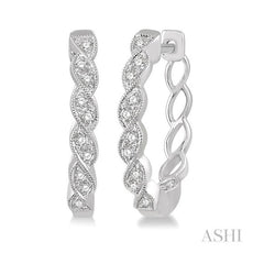 ASHI Diamond Hoop Earrings 638A8PPTSERWG
