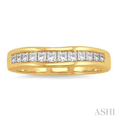ASHI Channel Set Curved Diamond Wedding Band 35223PPFHYG