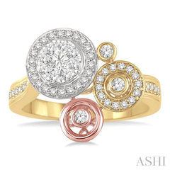 ASHI Round Shape Halo Lovebright Diamond Fashion Ring 35663PPFG3T