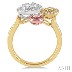 ASHI Round Shape Halo Lovebright Diamond Fashion Ring 35663PPFG3T