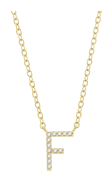Parkplace Jewelers Block 'F' Initial Diamond Pendant 912F9PPFSPDYG-F