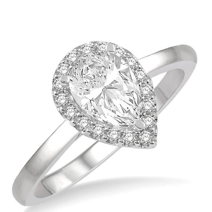 Parkplace Jewelers Pear Shape Semi-Mount Halo Diamond Engagement Ring 260L9PPFHWG-SM
