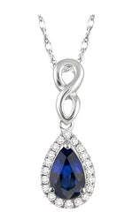 Parkplace Jewelers Pear Shape Gemstone & Halo Diamond Pendant 57058PPTSPDSPWG