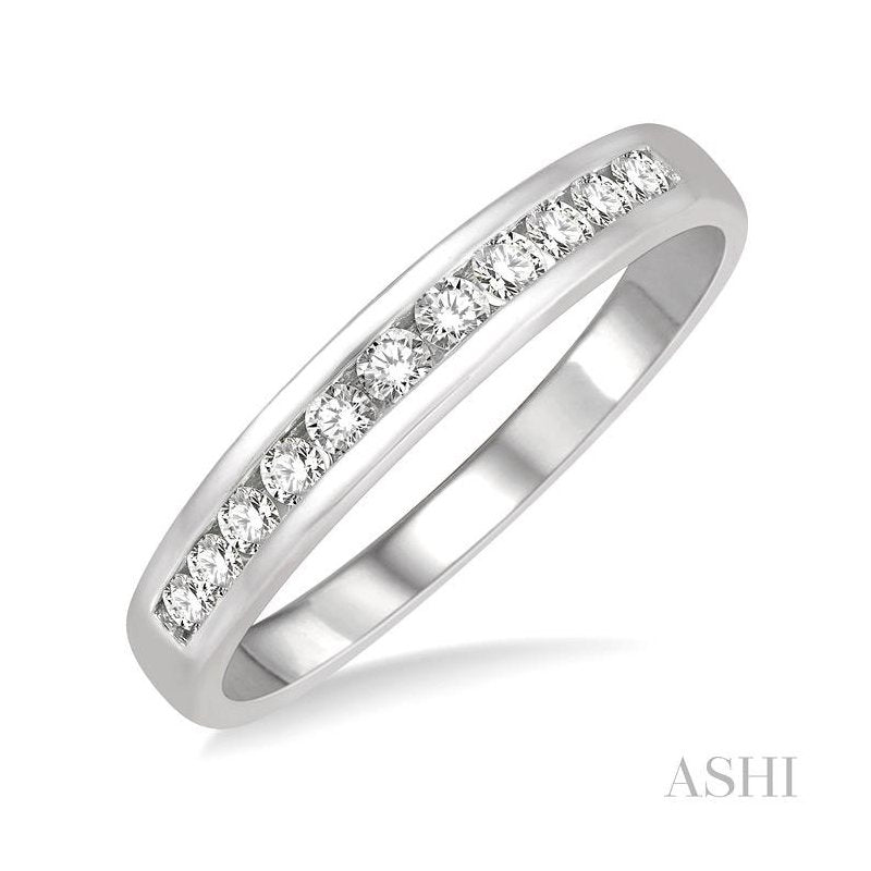 ASHI 11 Stone Channel Set Diamond Wedding Band 33316PPFGWG