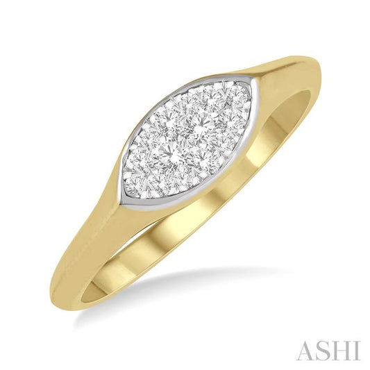 ASHI Marquise Shape Lovebright Essential Diamond Signet Ring 360N7PPFHYW