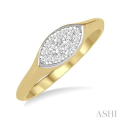 ASHI Marquise Shape Lovebright Essential Diamond Signet Ring 360N7PPFHYW
