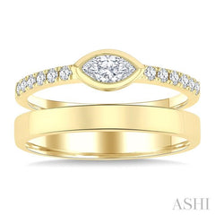 ASHI Marquise Shape Bezel Diamond Fashion Open Ring 360Y3PPFGYG-MQ