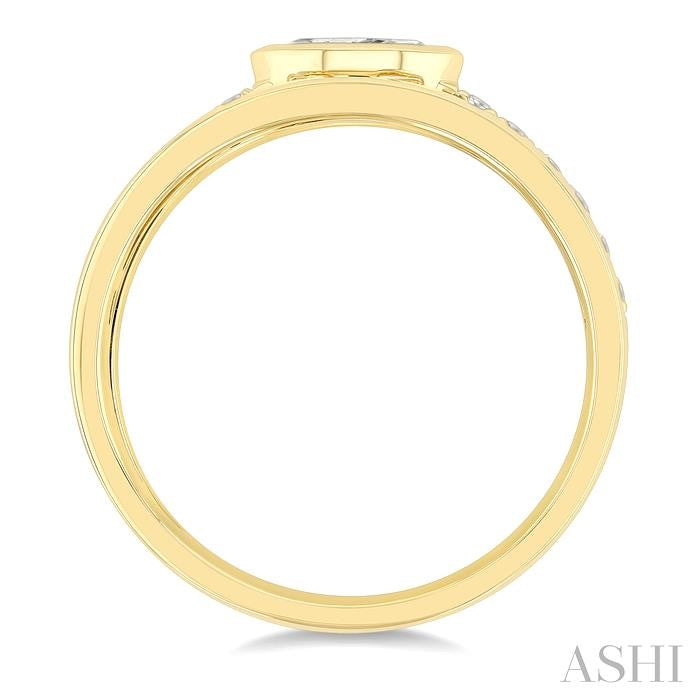 ASHI Marquise Shape Bezel Diamond Fashion Open Ring 360Y3PPFGYG-MQ