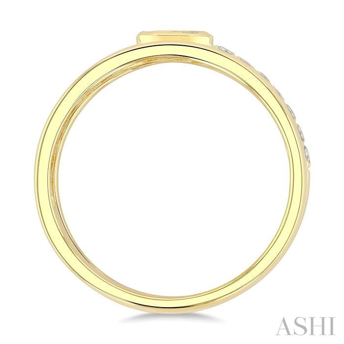 ASHI Emerald Shape Bezel Diamond Fashion Open Ring 360Y3PPFGYG-OC