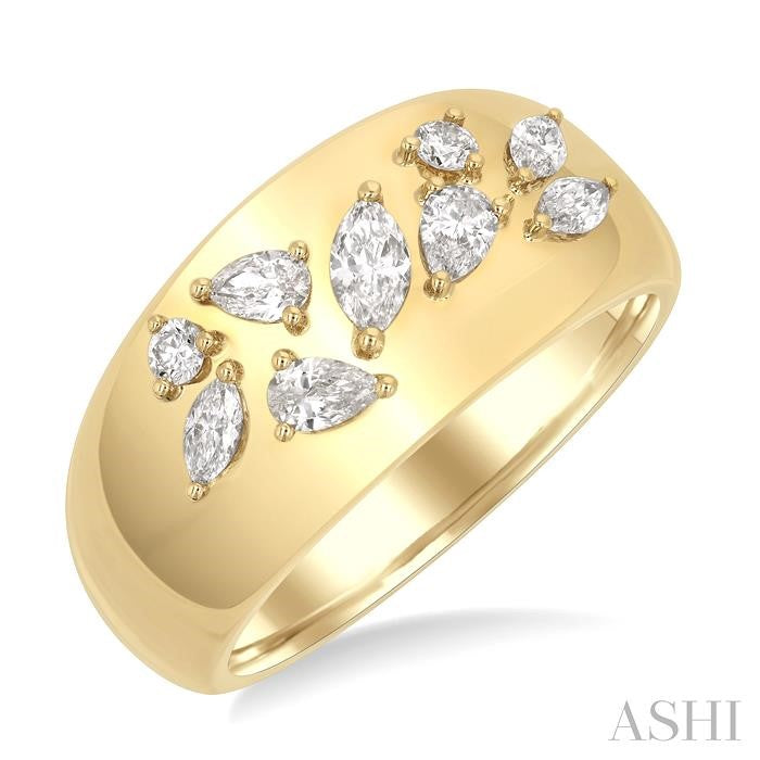 ASHI Mixed Shape Diamond Fashion Wide Band 361V3PPFGYG