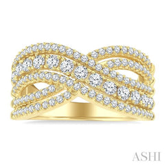 ASHI Criss Cross Bold Diamond Fashion Band 361X1PPFGYG