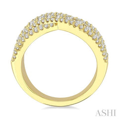 ASHI Criss Cross Bold Diamond Fashion Band 361X1PPFGYG