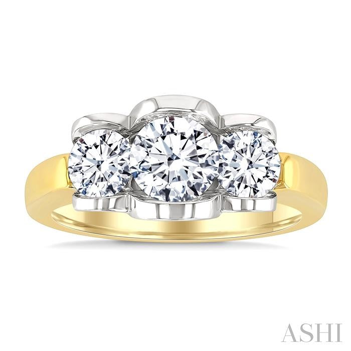 ASHI 3 Stone Diamond Fashion Ring 361Y0PPFGYW-1.5