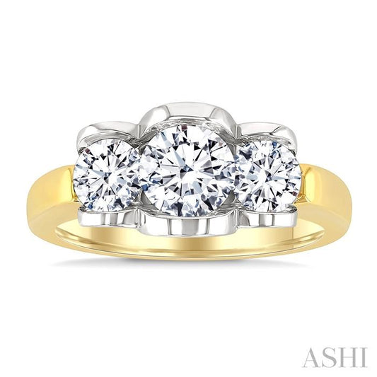 ASHI 3 Stone Diamond Fashion Ring 361Y0PPFGYW-1.5