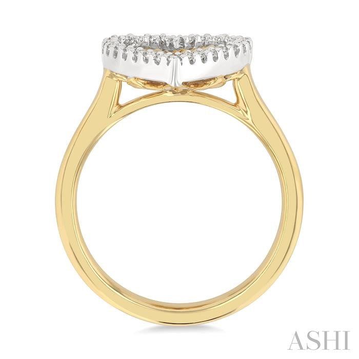 ASHI Heart Shape Fluted Diamond Fashion Ring 362H8PPTGYW-HT