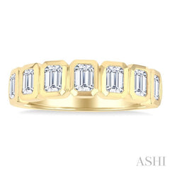 ASHI 7 Stone Emerald Shape Bezel Set Diamond Band 363M0PPFGYG-OC-1.50