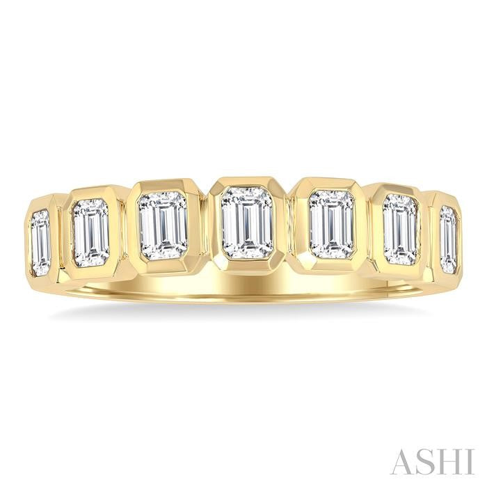 ASHI 7 Stone Emerald Shape Bezel Set Diamond Band 363M1PPFGYG-OC