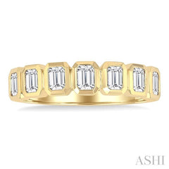ASHI 7 Stone Emerald Shape Bezel Set Diamond Band 363M1PPFGYG-OC