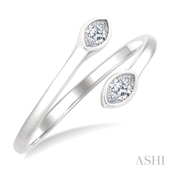 ASHI Marquise Shape Bezel Coil Diamond Fashion Ring 363W7PPFGWG-MQ