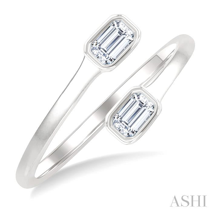 ASHI Emerald Shape Bezel Coil Diamond Fashion Ring 363W7PPFGWG-OC