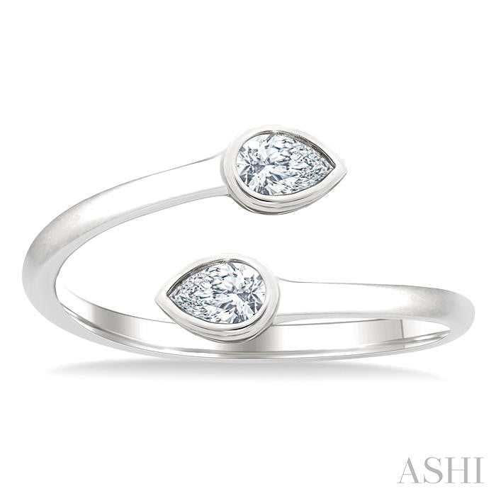 ASHI Pear Shape Bezel Coil Diamond Fashion Ring 363W7PPFGWG-PR