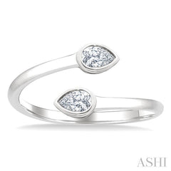 ASHI Pear Shape Bezel Coil Diamond Fashion Ring 363W7PPFGWG-PR
