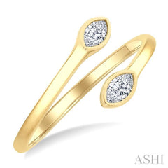 ASHI Marquise Shape Bezel Coil Diamond Fashion Ring 363W7PPFGYG-MQ