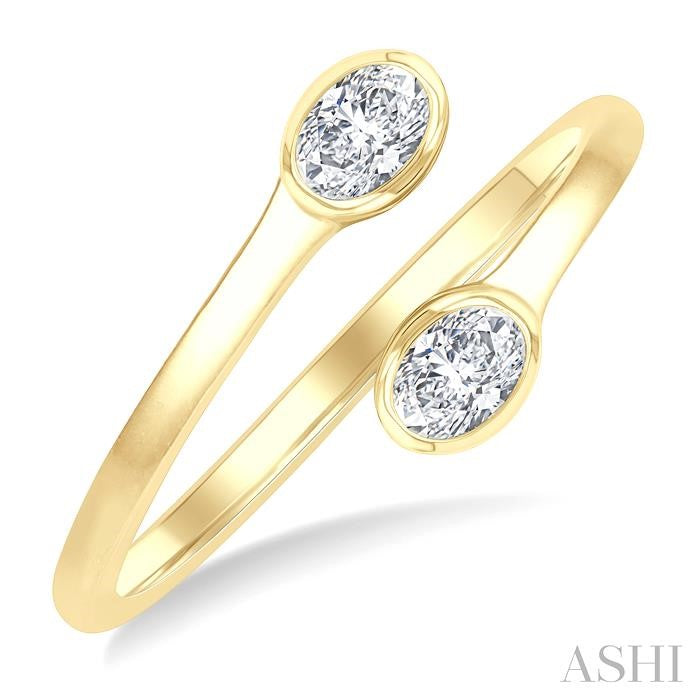 ASHI Oval Shape Bezel Coil Diamond Fashion Ring 363W7PPFGYG-OV