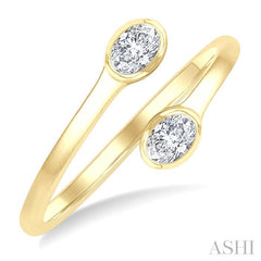 ASHI Oval Shape Bezel Coil Diamond Fashion Ring 363W7PPFGYG-OV