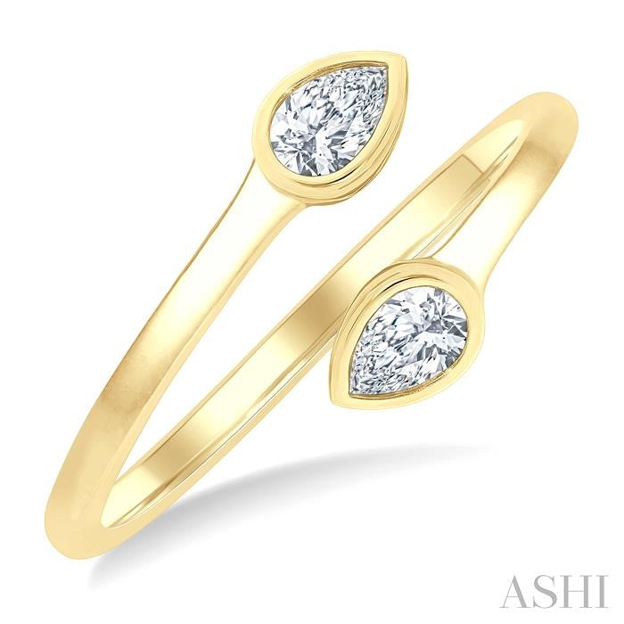 ASHI Pear Shape Bezel Coil Diamond Fashion Ring 363W7PPFGYG-PR