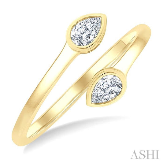 ASHI Pear Shape Bezel Coil Diamond Fashion Ring 363W7PPFGYG-PR