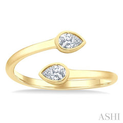 ASHI Pear Shape Bezel Coil Diamond Fashion Ring 363W7PPFGYG-PR
