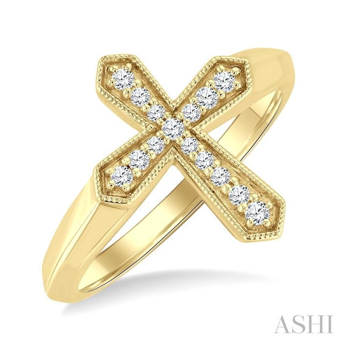 ASHI Cross Petite Diamond Fashion Ring 363X8PPTGYG