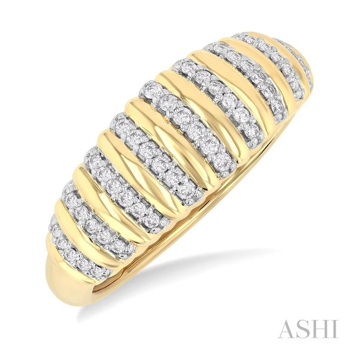 ASHI Ribbed Diamond Fashion Dome Ring 364H7PPTGYG