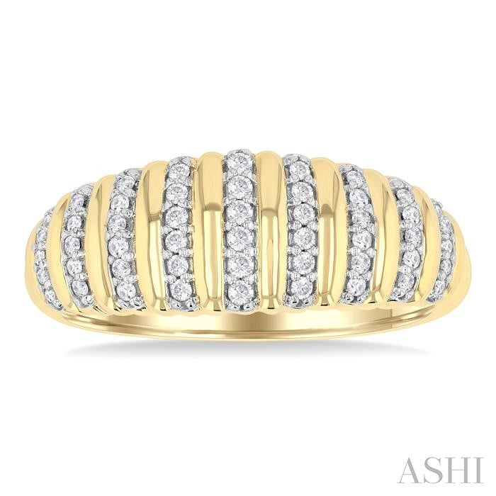 ASHI Ribbed Diamond Fashion Dome Ring 364H7PPTGYG