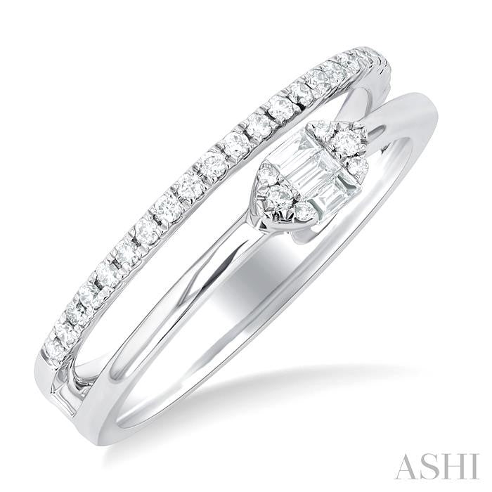 ASHI Marquise Shape Double Row Fusion Diamond Ring 364P6PPTGWG-MQ