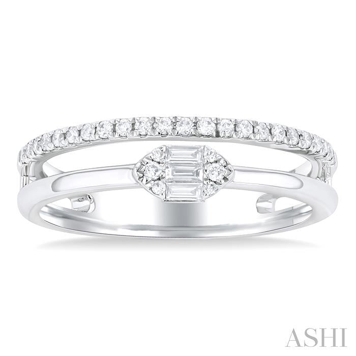 ASHI Marquise Shape Double Row Fusion Diamond Ring 364P6PPTGWG-MQ