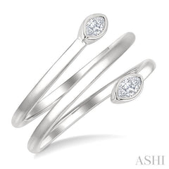 ASHI Marquise Shape Bezel Double Coil Diamond Fashion Ring 364W7PPFGWG-MQ