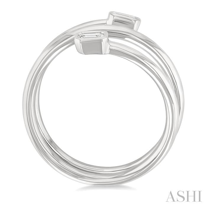 ASHI Emerald Shape Bezel Double Coil Diamond Fashion Ring 364W7PPFGWG-OC