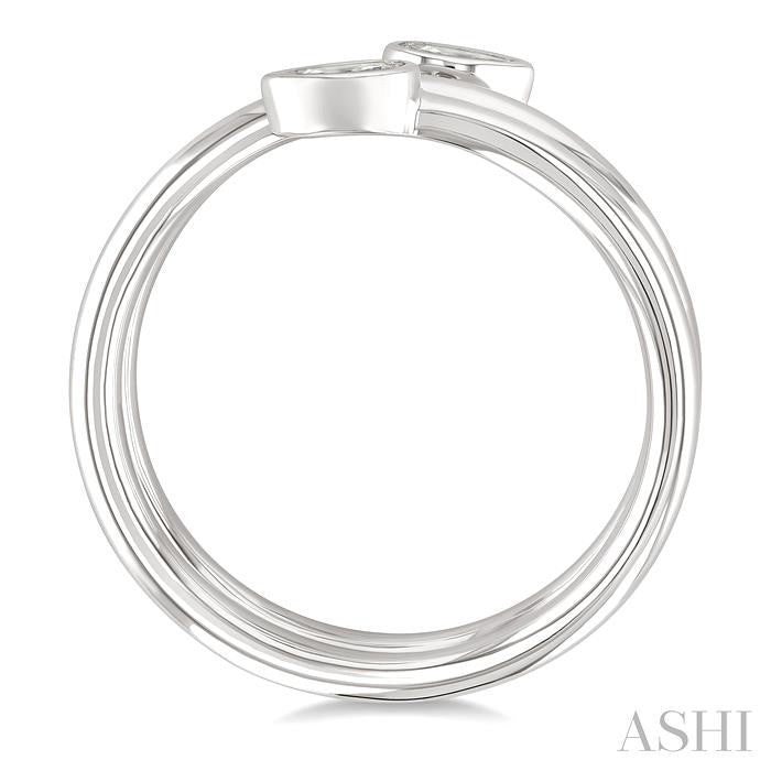 ASHI Pear Shape Bezel Double Coil Diamond Fashion Ring 364W7PPFGWG-PR